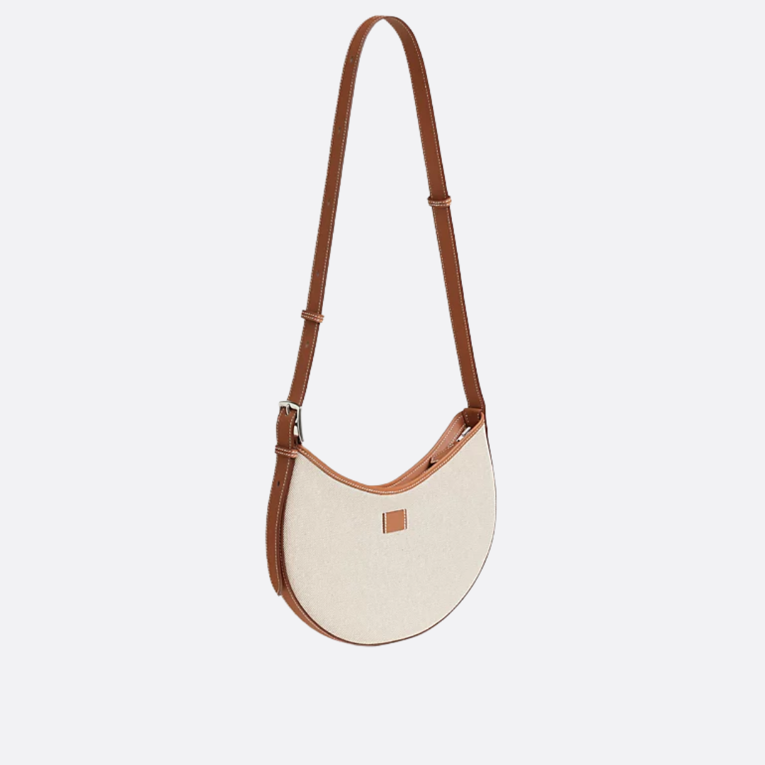 Small Saddle Bag In Fabric & Leather From Hermès