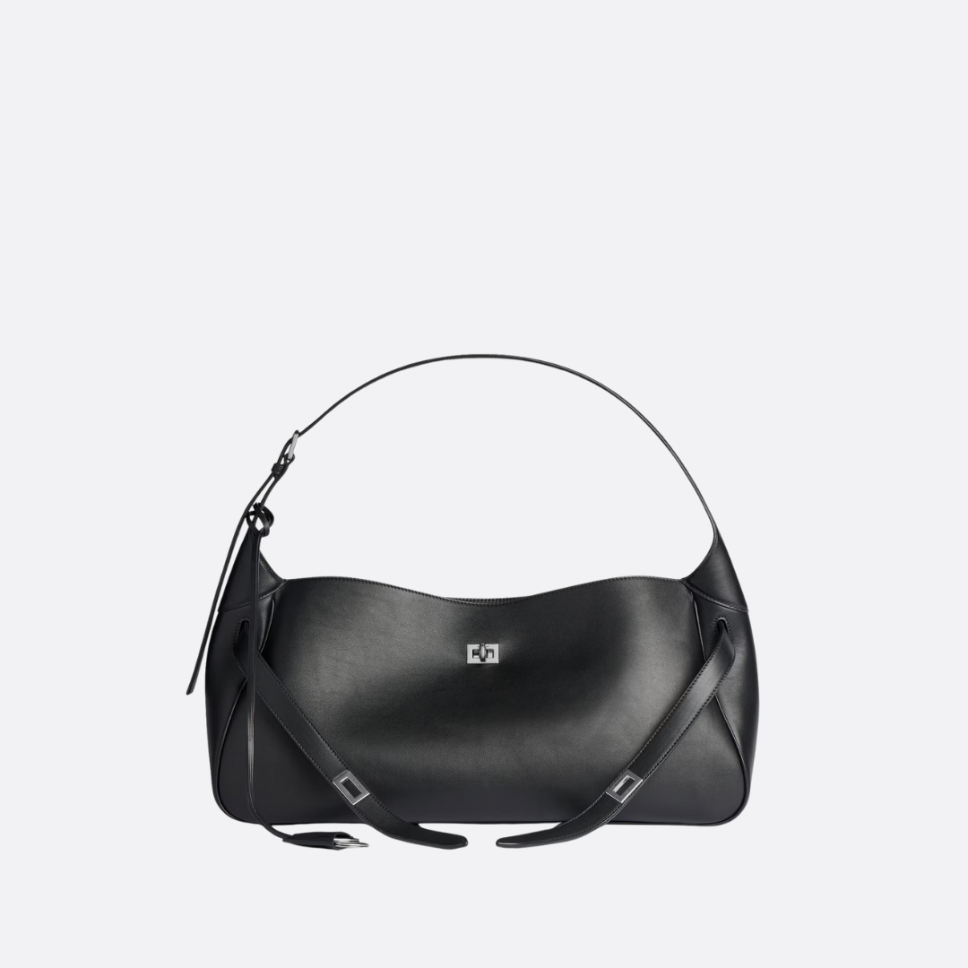 Balenciaga Bel Air Medium Shoulder Bag In Black Calf Leather – Exclusive