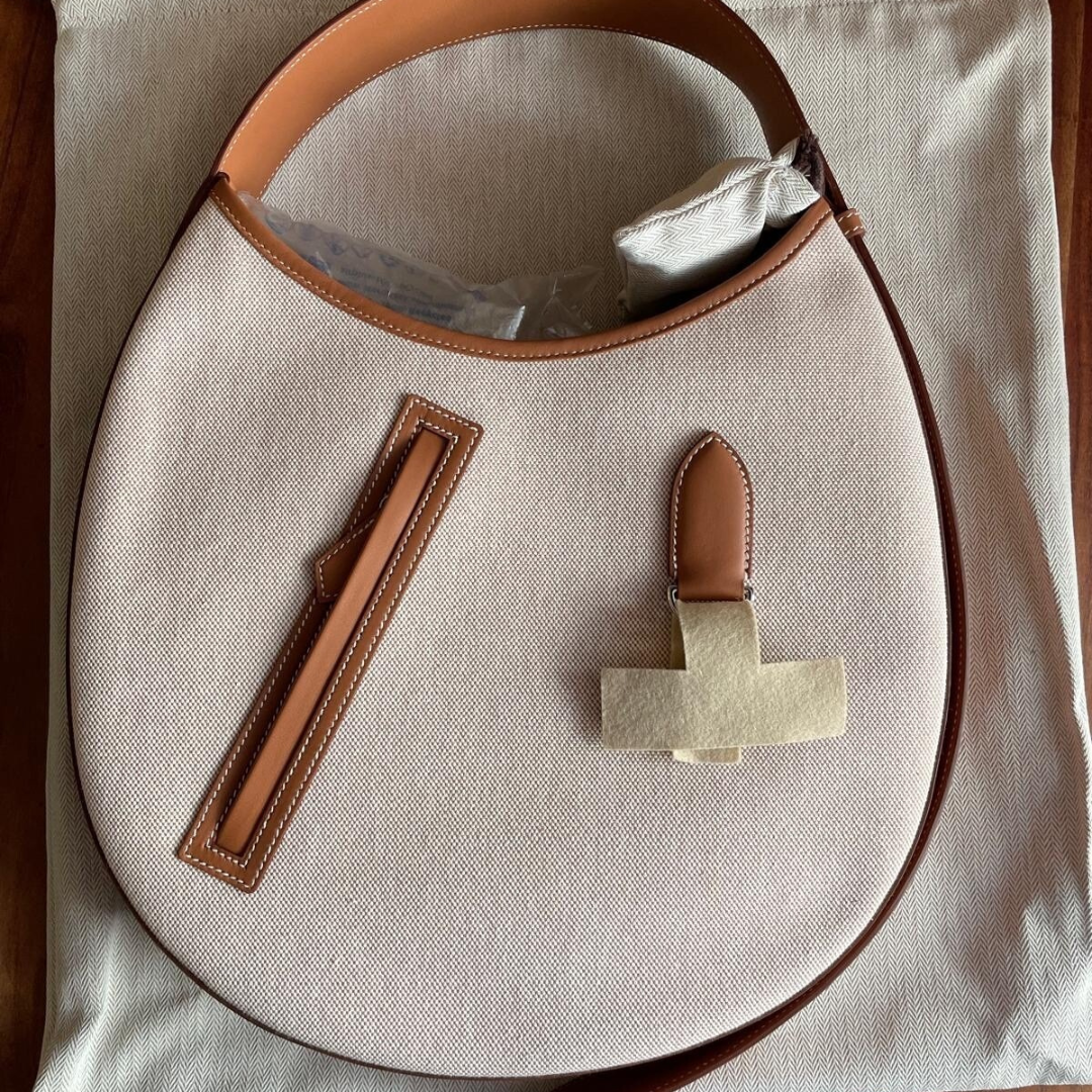 Small Saddle Bag In Fabric & Leather From Hermès