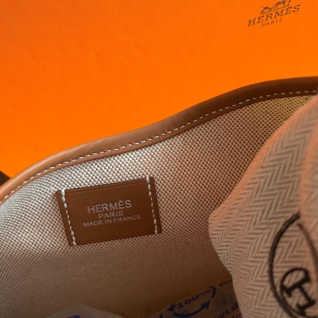 Small Saddle Bag In Fabric & Leather From Hermès