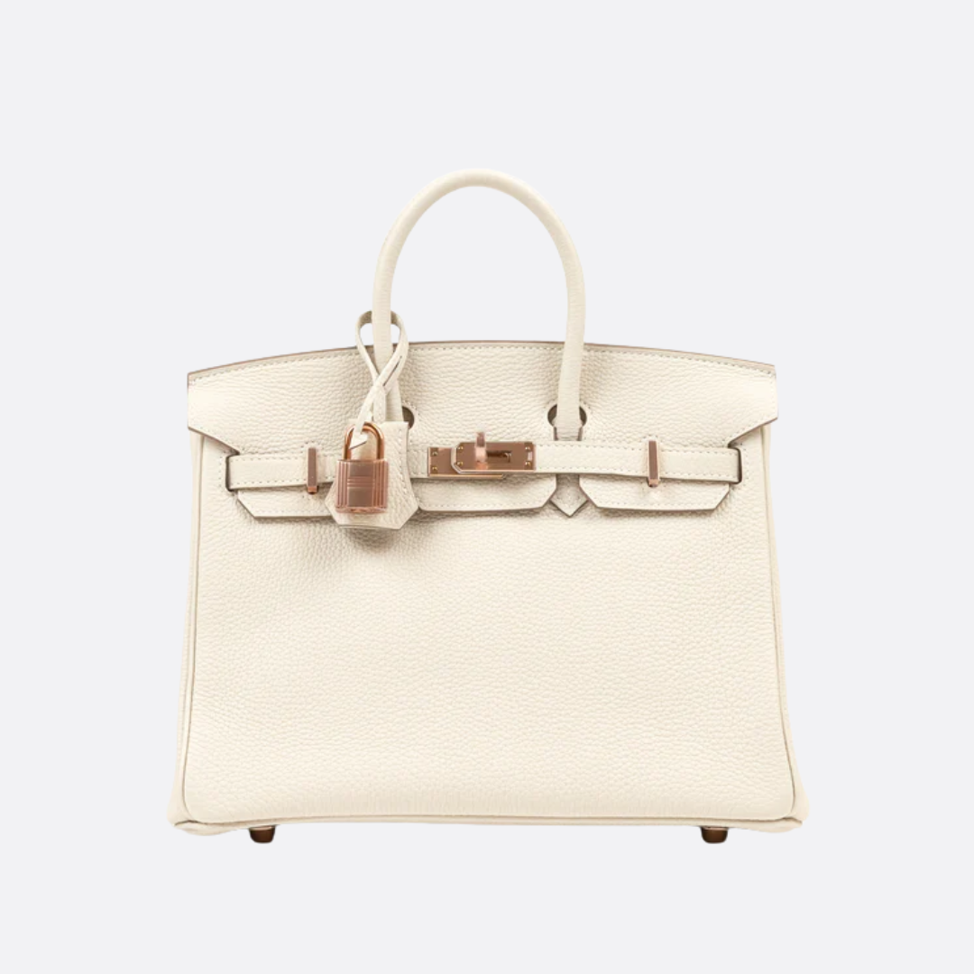 Hermès Birkin 25 Hss Bag In Chalk / Dove Grey Togo Leather – Exclusive