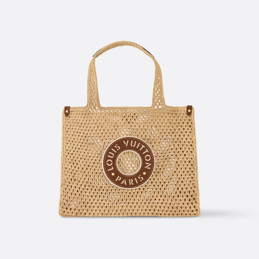 Louis Vuitton Onthego Mm Handbag In Raffia By The Pool