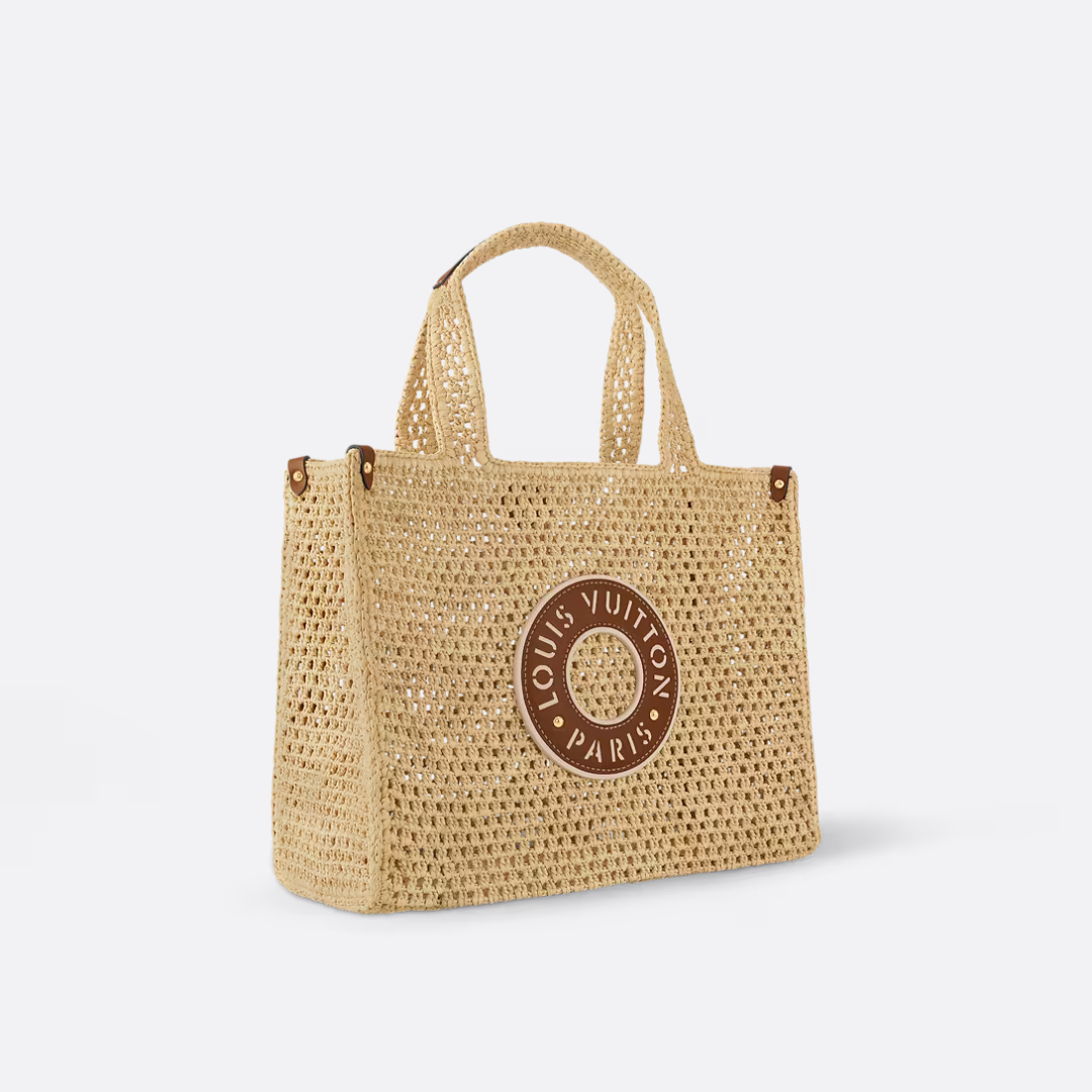 Louis Vuitton Onthego Mm Handbag In Raffia By The Pool