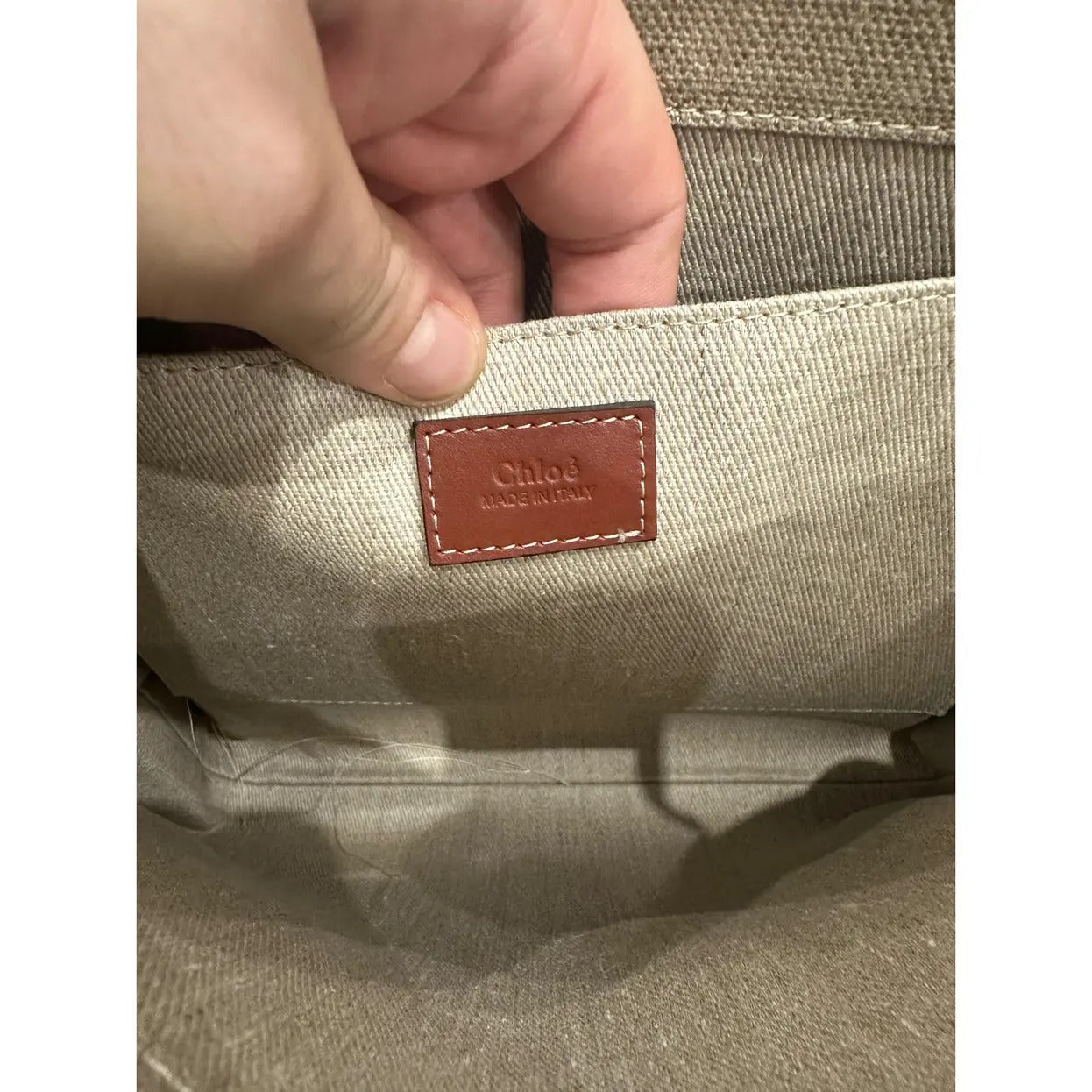 Chloé Woody Tote Bag In Linen