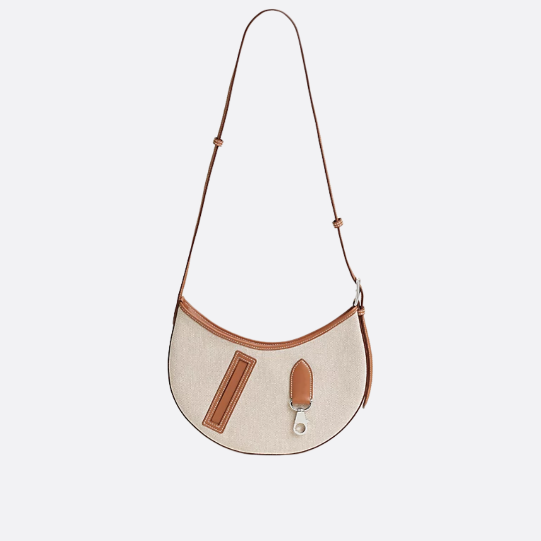 Small Saddle Bag In Fabric & Leather From Hermès
