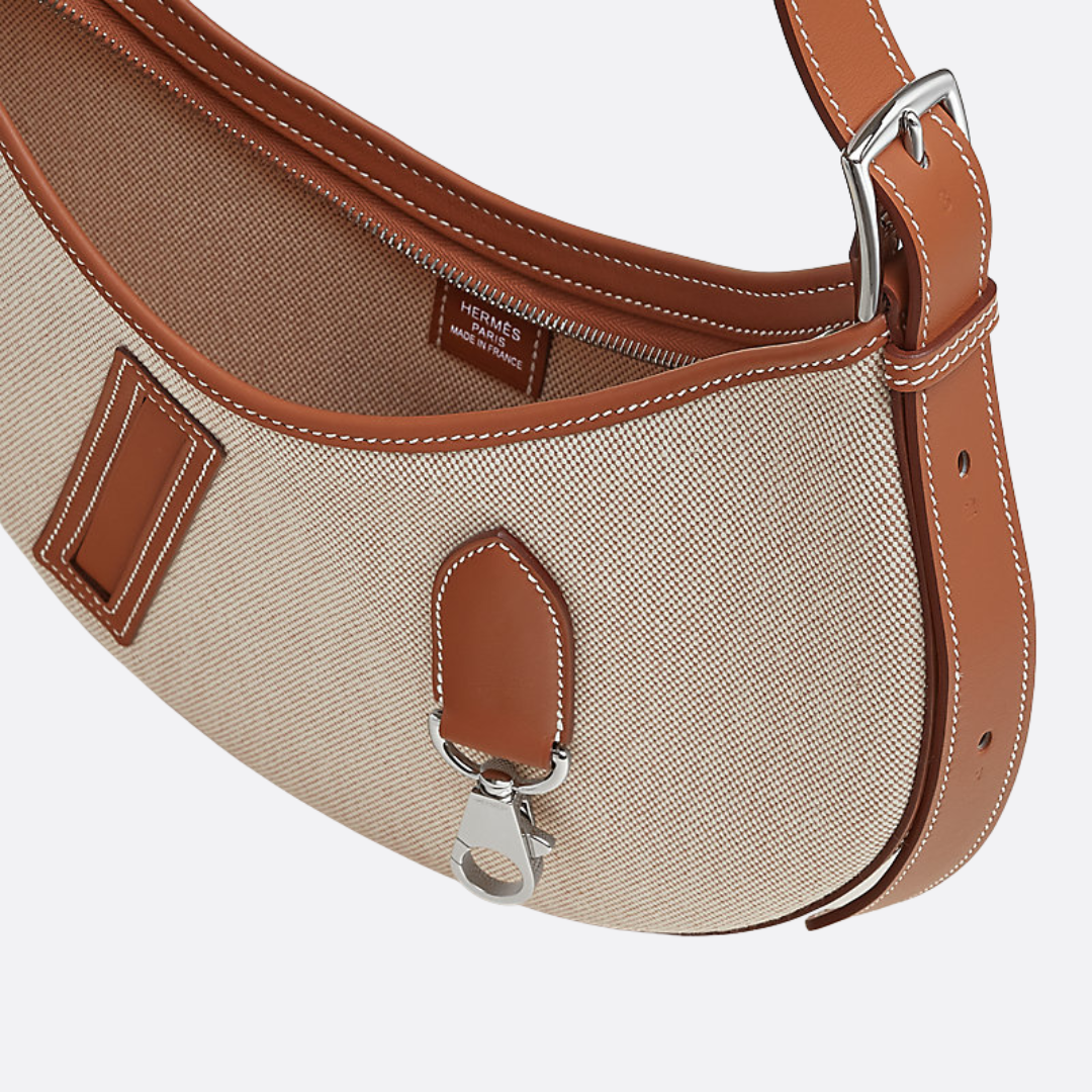 Small Saddle Bag In Fabric & Leather From Hermès