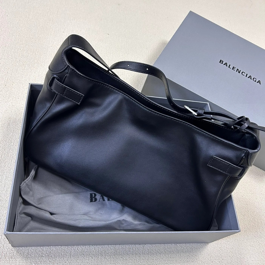 Balenciaga Bel Air Medium Shoulder Bag In Black Calf Leather – Exclusive