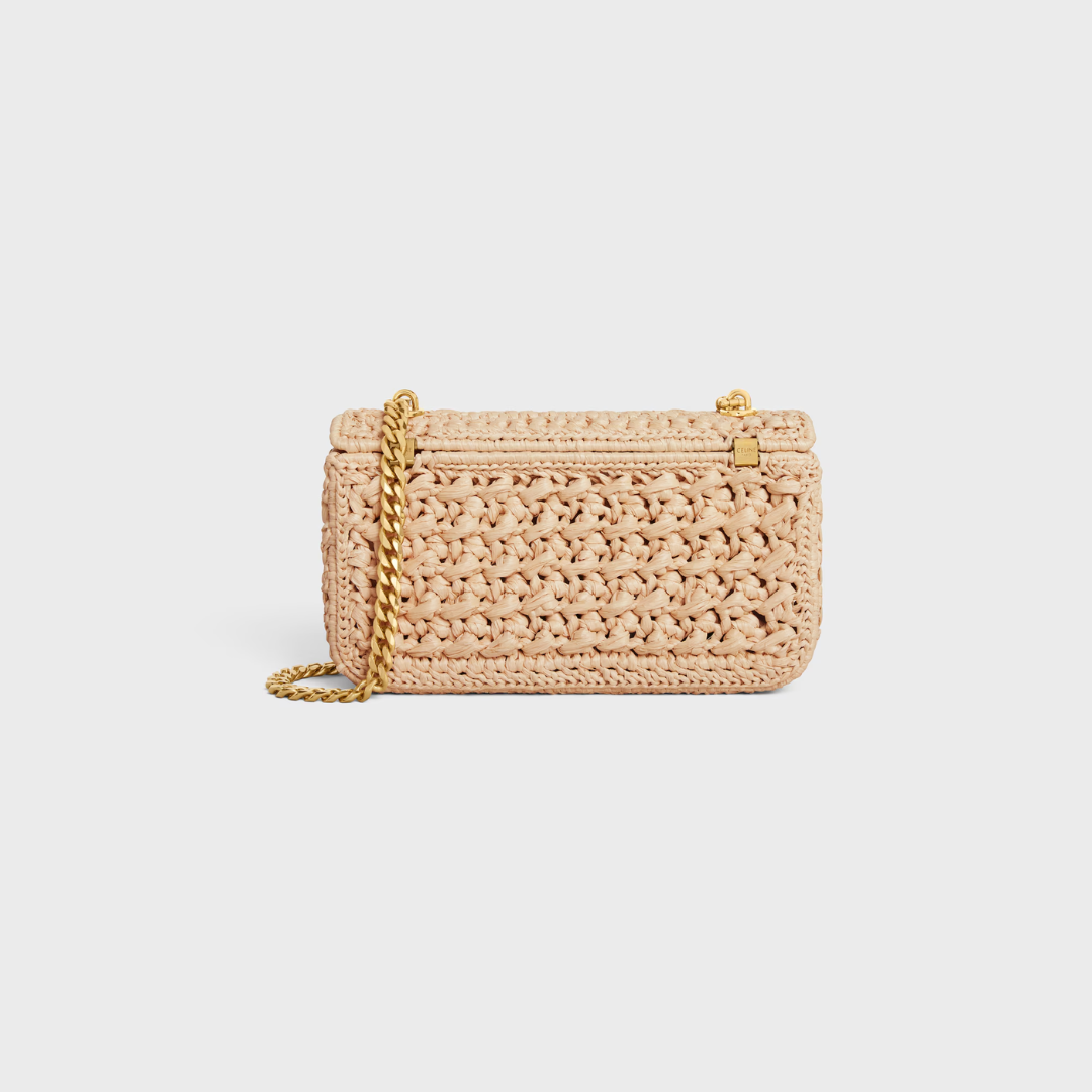 Céline Claude Chain Shoulder Bag In Raffia-effect – Exclusive