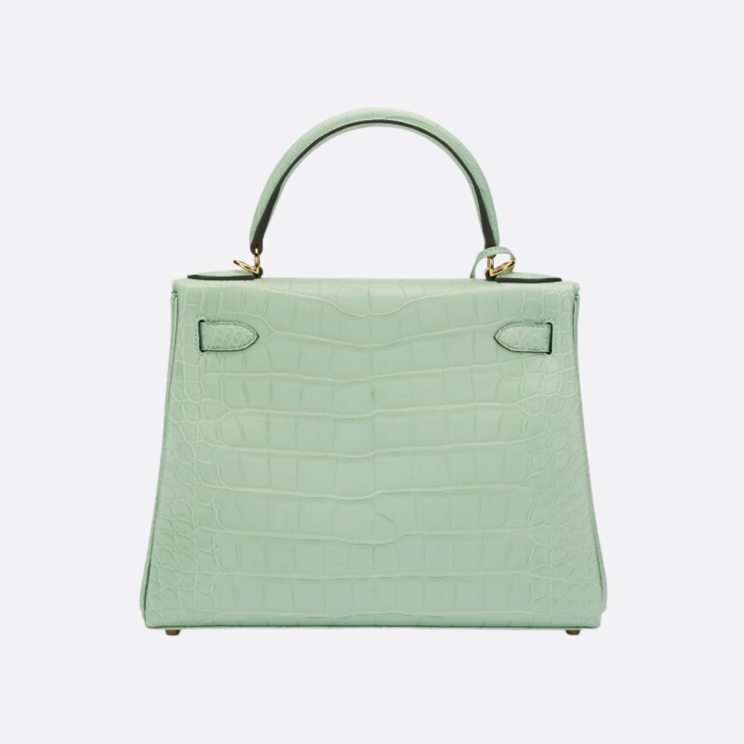 Hermès Kelly 28: Matte Alligator Leather Vert D’eau (reversed Stitches)