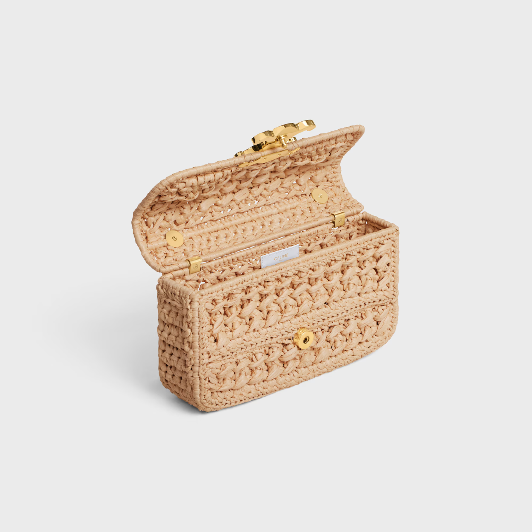 Céline Claude Chain Shoulder Bag In Raffia-effect – Exclusive