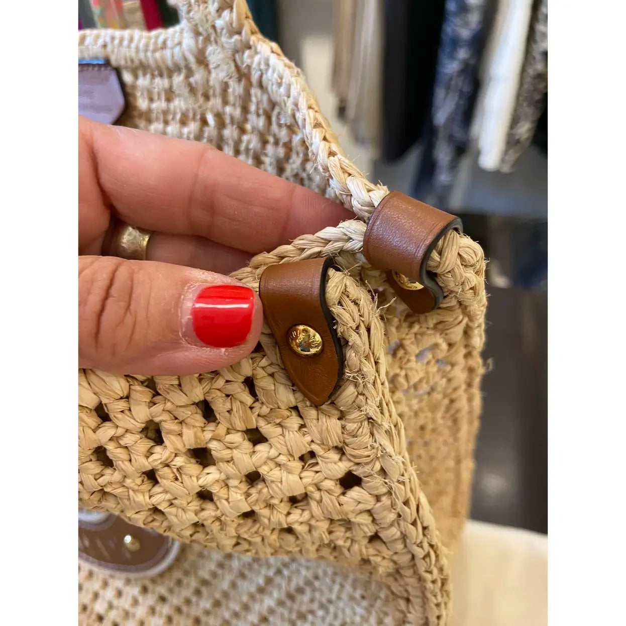 Louis Vuitton Onthego Mm Handbag In Raffia By The Pool