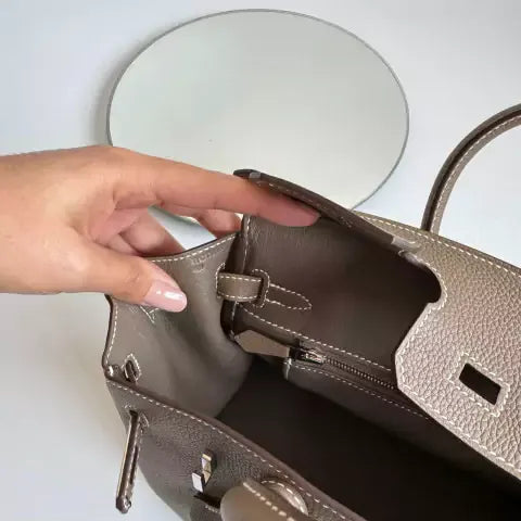 Hermès Birkin 25 Hss Bag In Chalk / Dove Grey Togo Leather – Exclusive