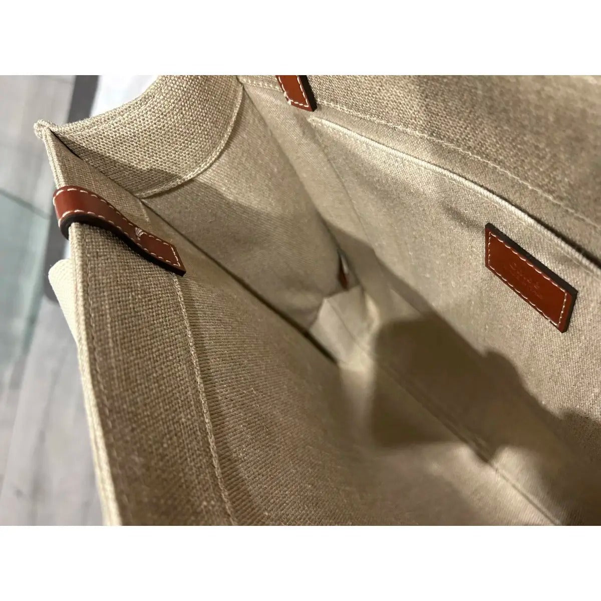 Chloé Woody Tote Bag In Linen